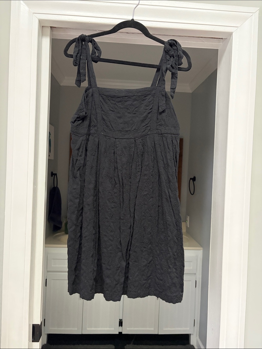Old Navy Black Tie-Shoulder Mini Dress